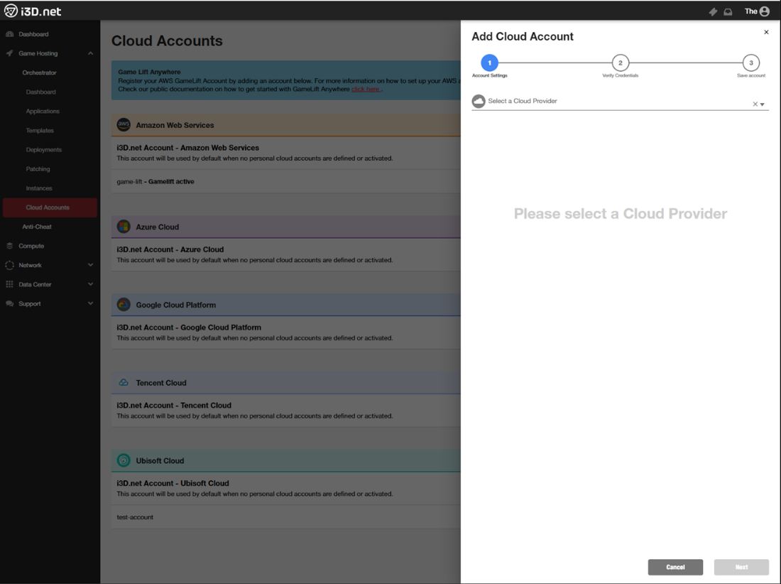 Add Cloud Account