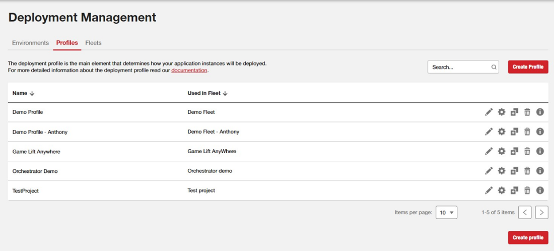 deployment profile